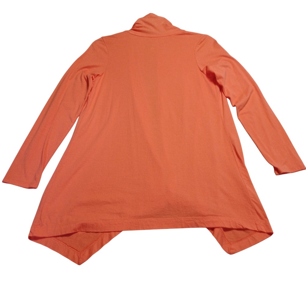 Carole Hochman Heavenly Soft Orange Open Front Sharkbite Hem Cardigan A262492 - Picture 2 of 9